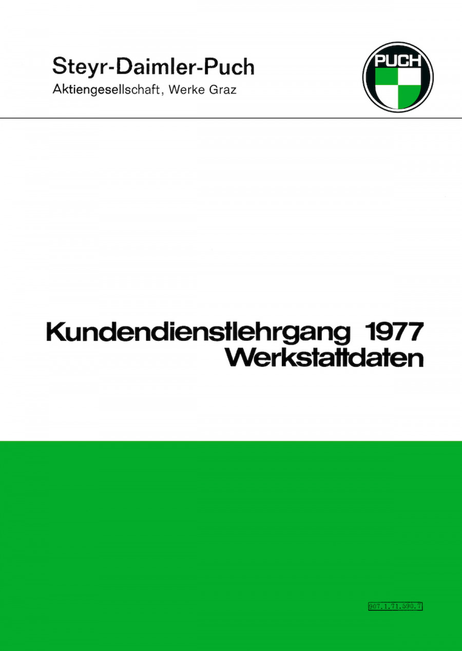 Puch Kundendienstlehrgang 1977 für Maxi L (S), MV 50 S, DS 50 L, Monza 4 C / 4 SL, Cobra T, Monza 6 S / SL, Cobra 6 C, Cobra GT