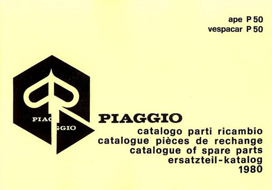 Vespa APE 50, Vespacar P 50 und Anhang für tm P 50, Ersatzeilkatalog
