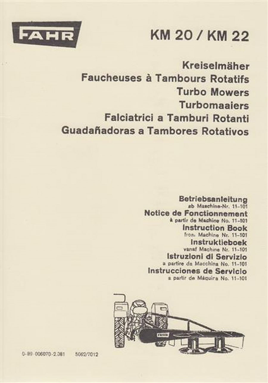 Fahr KM20 und KM22 Betriebsanleitung