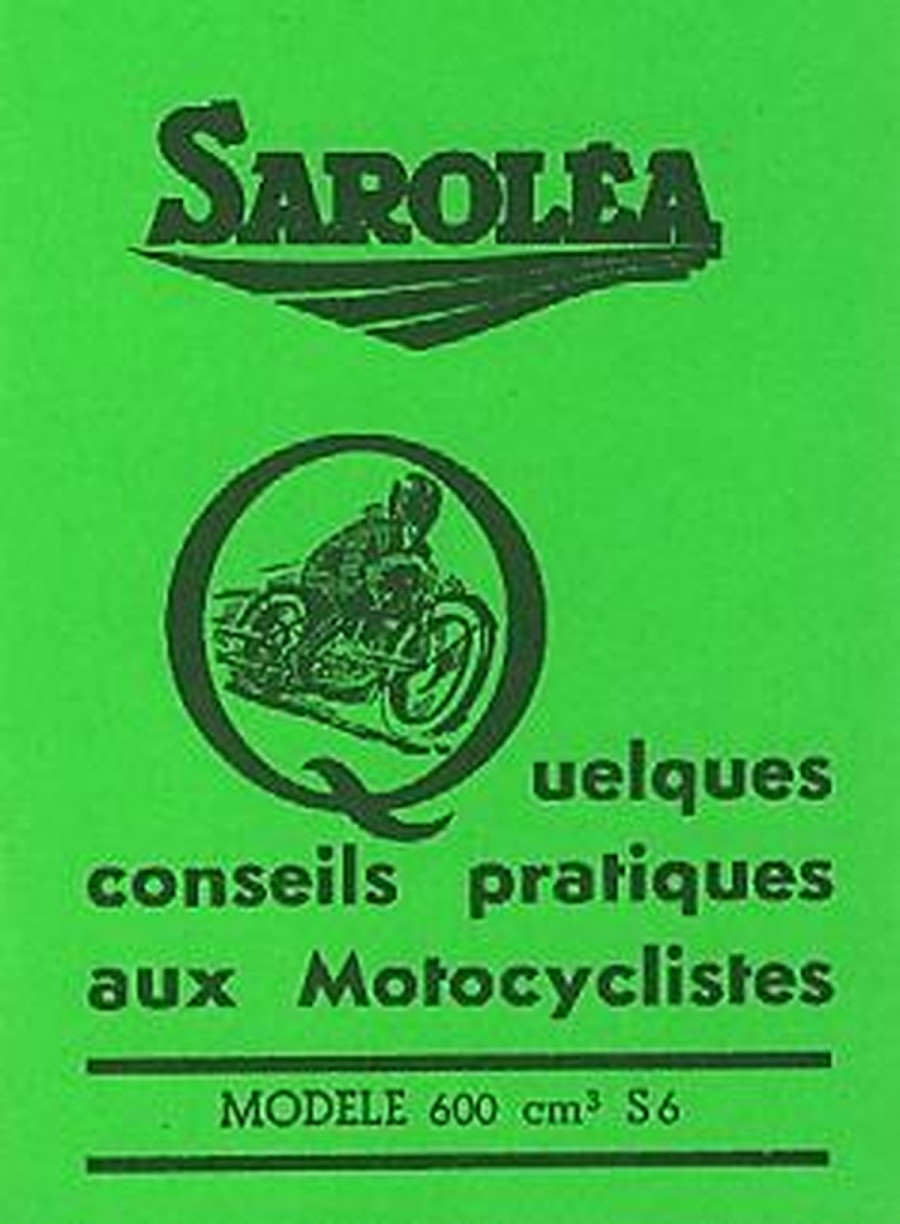 Sarolea S 6, 600 ccm, Betriebsanleitung