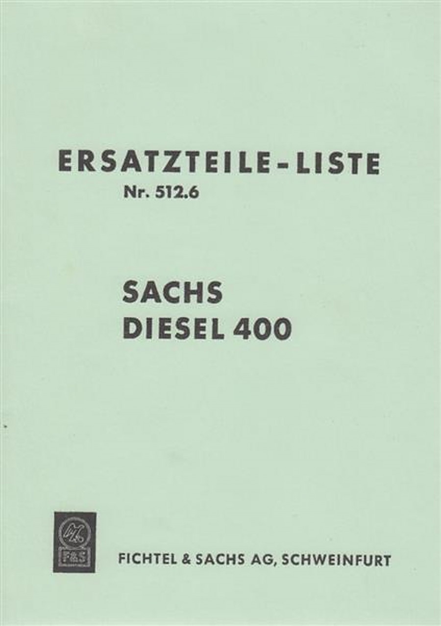 Sachs Diesel 400, Ersatzteil-Liste