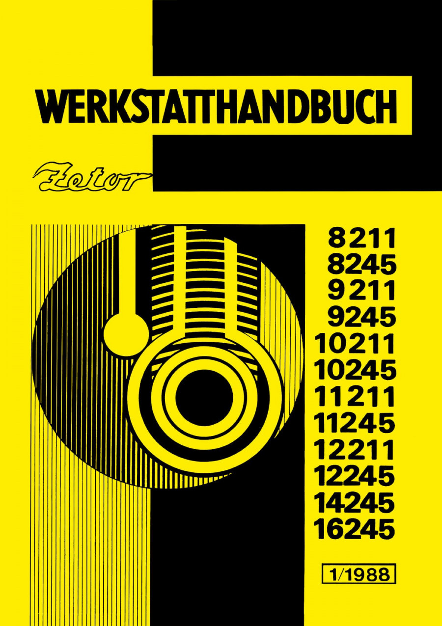 Zetor 8211, 8245, 8211, 9245, 10211, 10245, 11211, 11245, 12211, 12245, 14245, 16245 Werkstatthandbuch