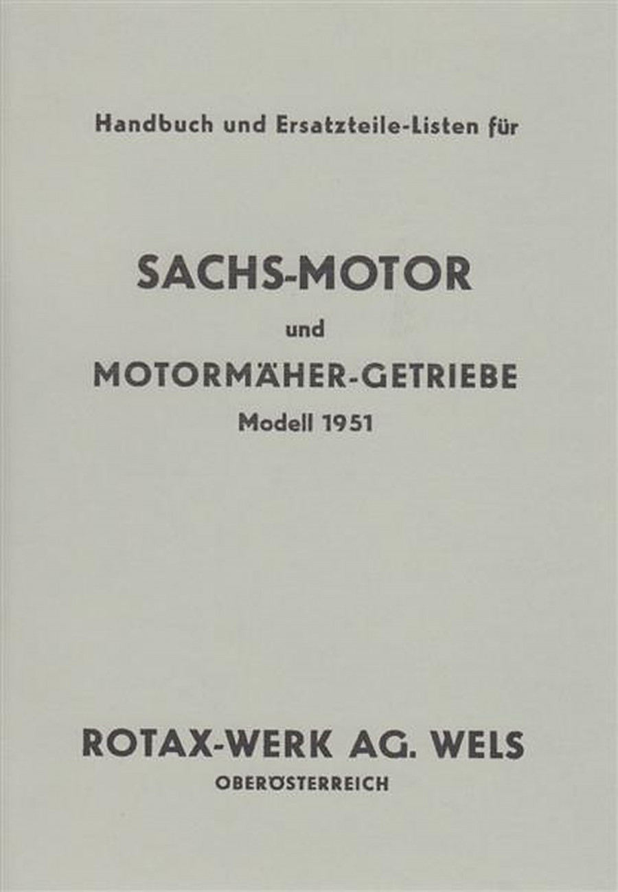 Sachs Motor und Motormäher-Getriebe, Handbuch und Ersatzteilliste