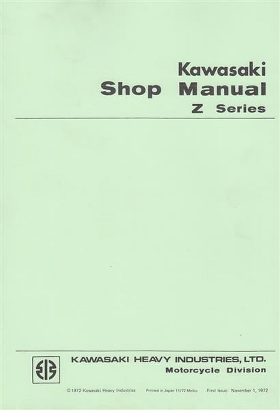 Kawasaki Z Series, Shop Manual