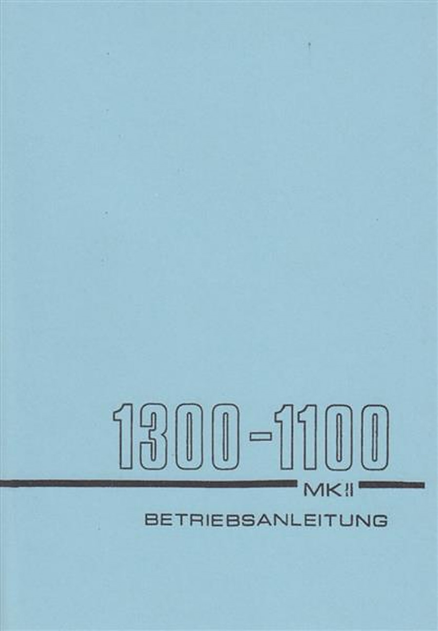 Austin Morris 1300 - 1100 MK II, Betriebsanleitung