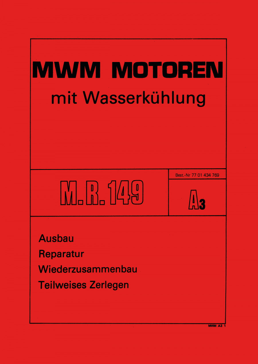 MWM Motoren für Renault-Traktoren Reparaturanleitung