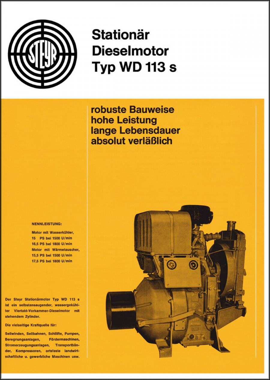 Steyr Stationärmotoren WD 113s, 213s, 313s, Prospekt