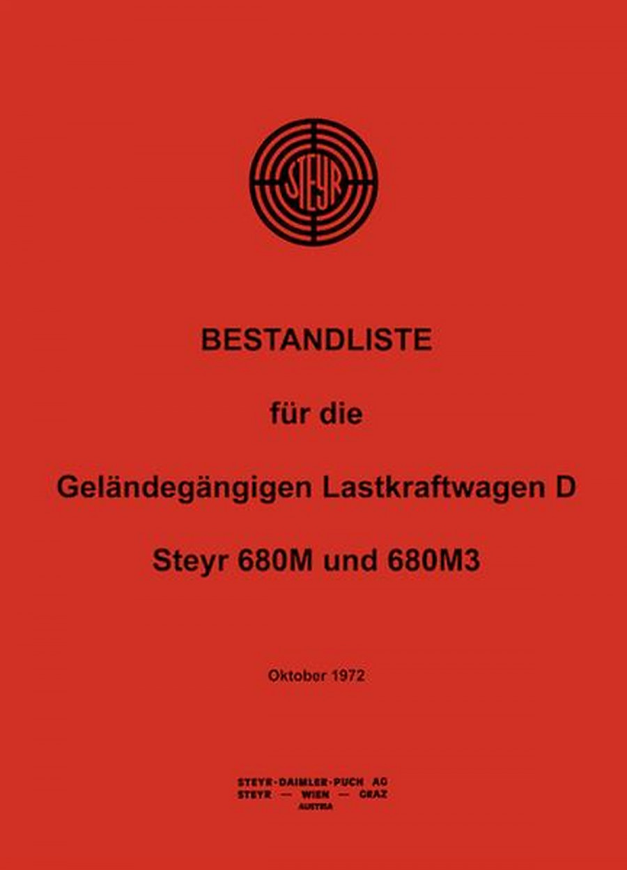Steyr 680M und 680M3 Lastkraftwagen D Ersatzteilkatalog