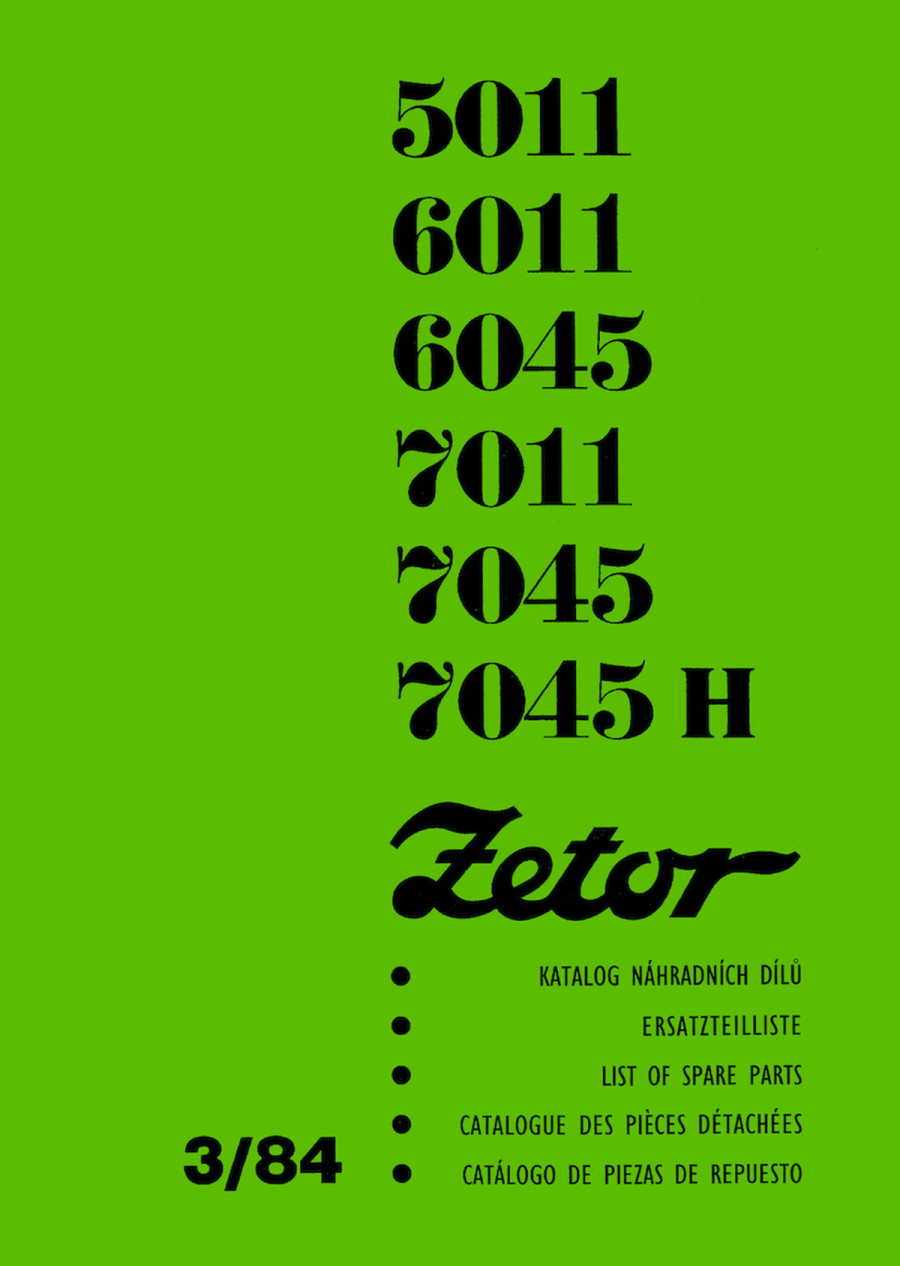 Zetor 5011, 6011, 6045, 7011, 7045, 7045H Ersatzteilliste