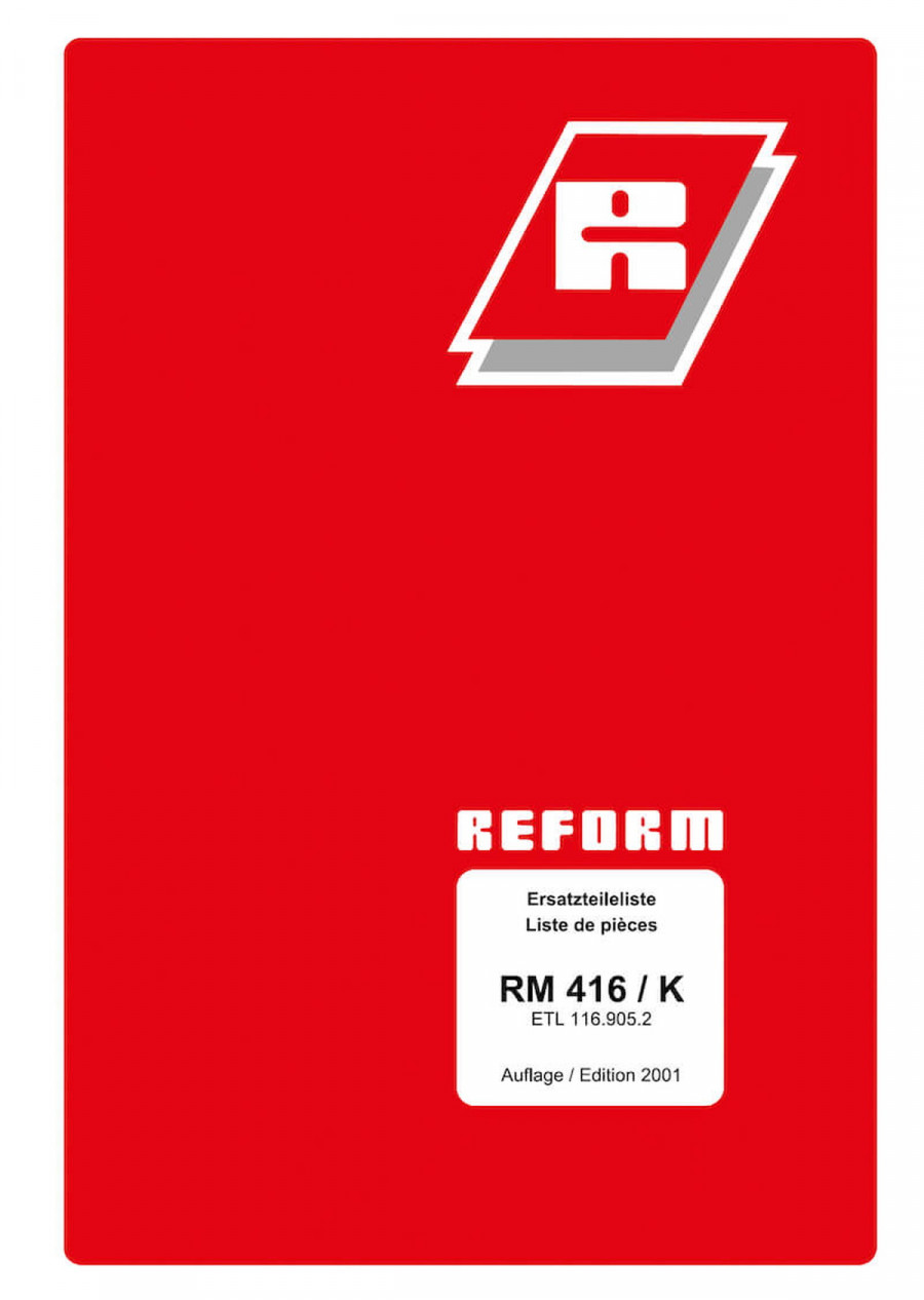 Reform RM 416 und RM 416 K Ersatzteilliste
