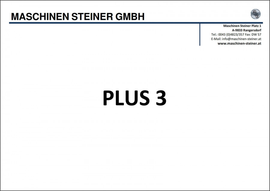 Maschinen Steiner Plus 3 Ersatzteilliste