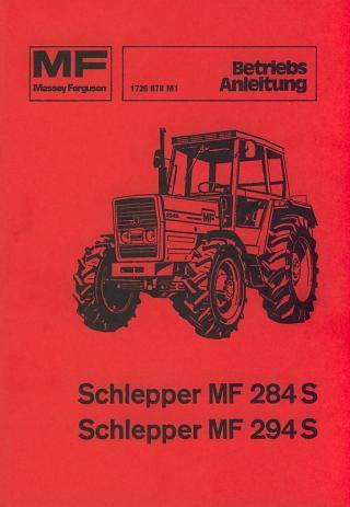 Massey-Ferguson MF 284 S / MF 294 S, (MF 284 AS / MF 294 AS Allrad) Betriebsanleitung