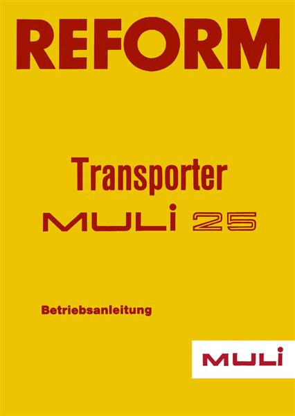 Reform Muli 25 Betriebsanleitung