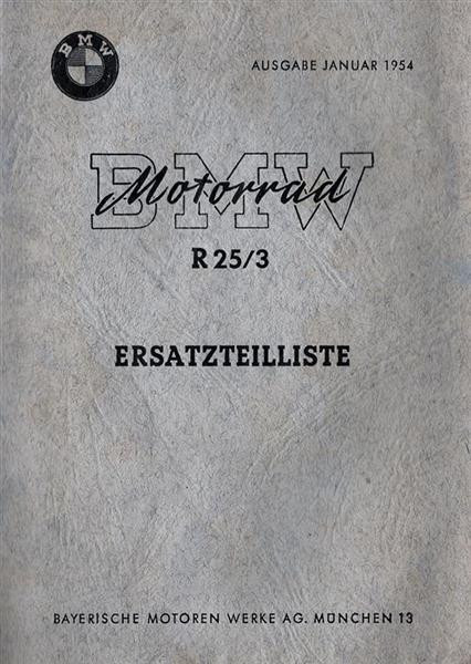 BMW R25/3 Ersatzteilkatalog