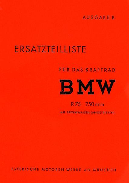 BMW R75 mit Seitenwagen Ersatzteilkatalog