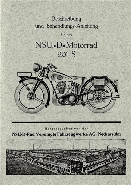 NSU "D"-Motorrad 201S Betriebsanleitung