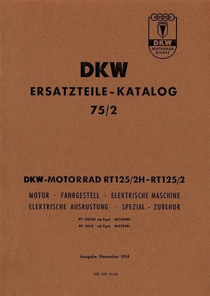 DKW RT125/2 und RT125/2H Ersatzteilkatalog