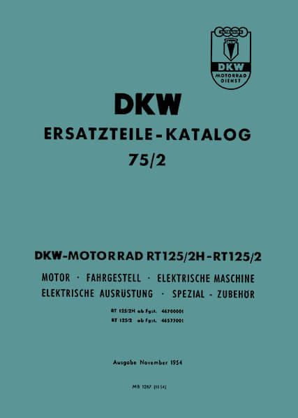 DKW RT125/2 und RT125/2H Ersatzteilkatalog