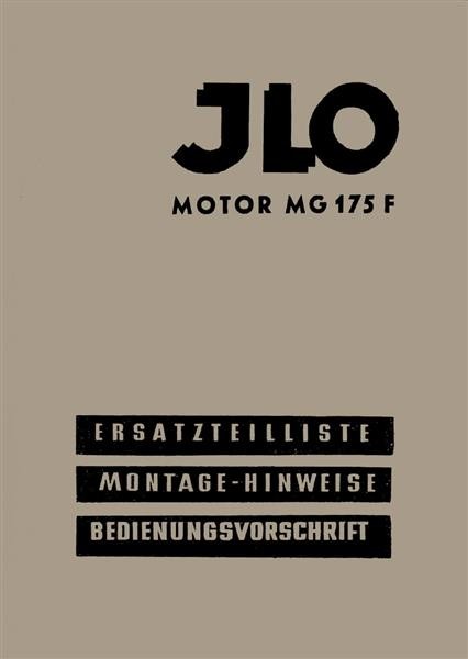 ILO MG175F Bedienung Montage Ersatzteile