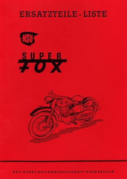 NSU Super Fox Ersatzteilkatalog