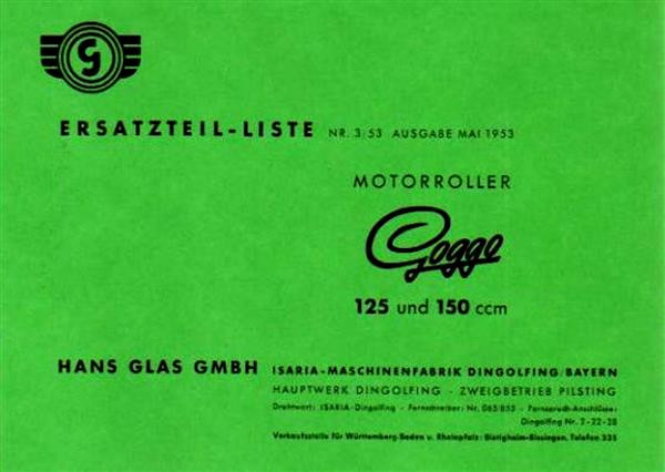 Glas Goggo-Roller 125 und 150 ccm Ersatzteilkatalog