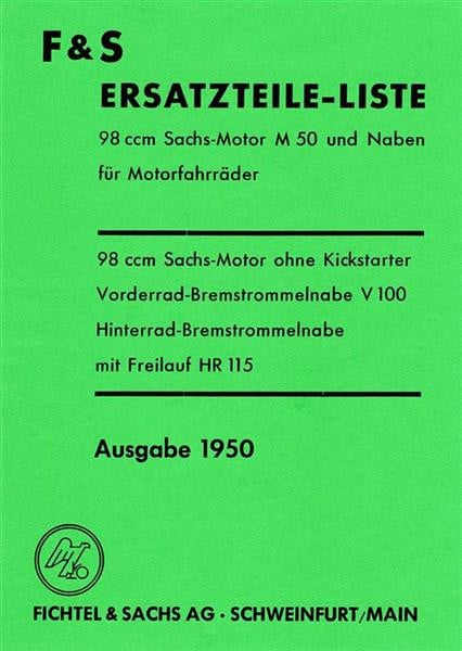 Sachs 98 ccm Motor mit Flachkolben Ersatzteilkatalog