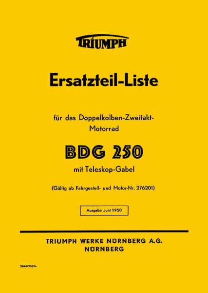 Triumph BDG250 Ersatzteilkatalog