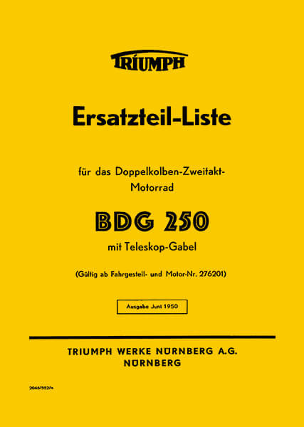 Triumph BDG250 Ersatzteilkatalog