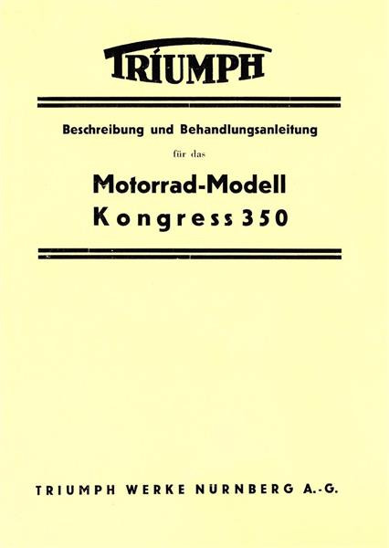 Triumph Kongress 350 Betriebsanleitung