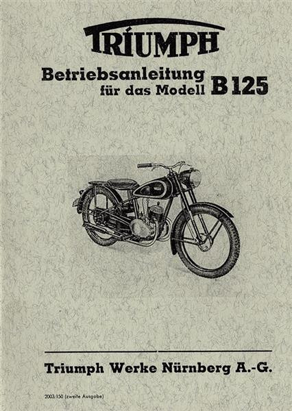 Triumph B125 Betriebsanleitung