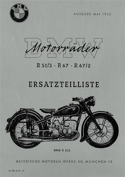 BMW R51/3 R67 und R67/2 Ersatzteilkatalog