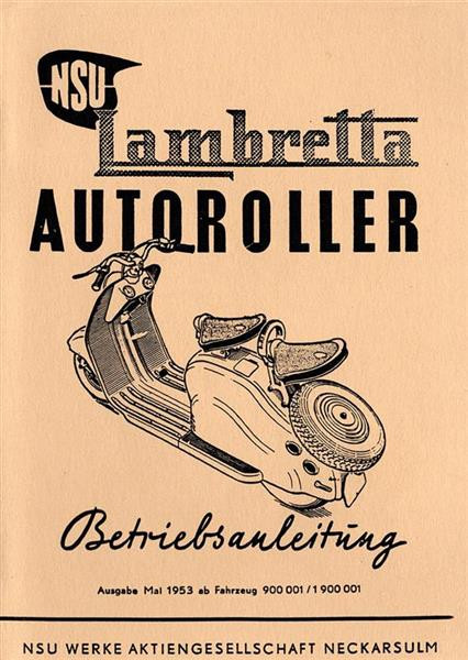 NSU Lambretta Autoroller Betriebsanleitung