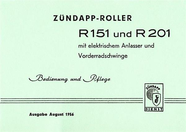 Zündapp Bella R151 und R201 Betriebsanleitung