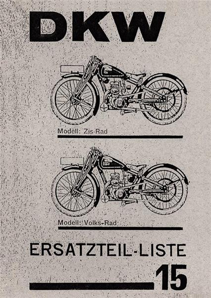 DKW Zis-Rad und Volks-Rad Ersatzteilkatalog