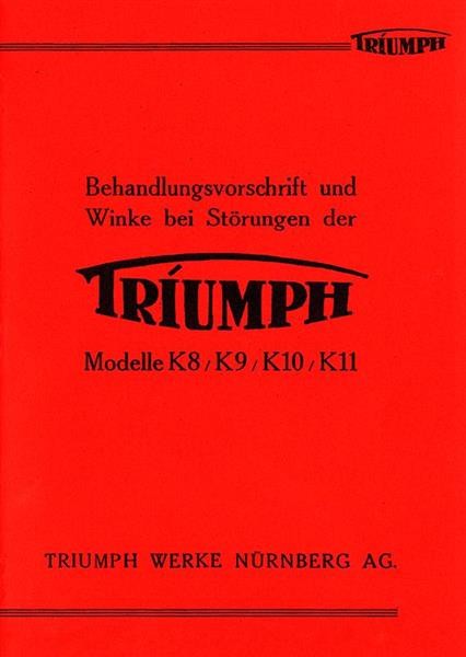 Triumph K8 K9 K10 K11 Betriebsanleitung