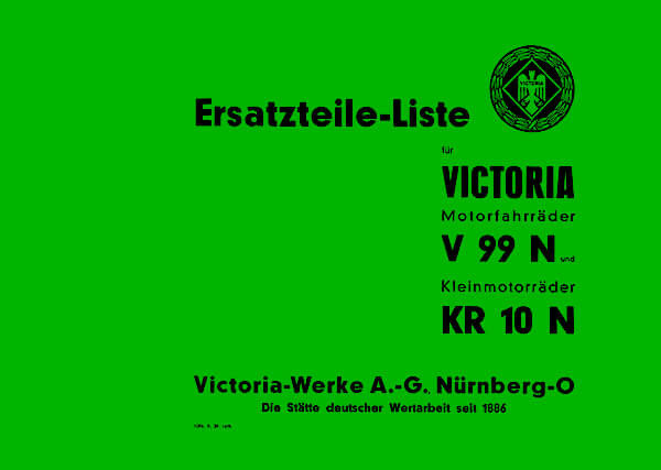 Victoria V99N und KR10N Ersatzteilkatalog
