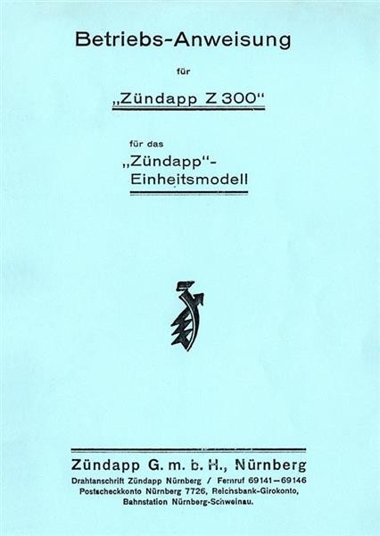Zündapp Z300 EM250 EM300 Betriebsanleitung