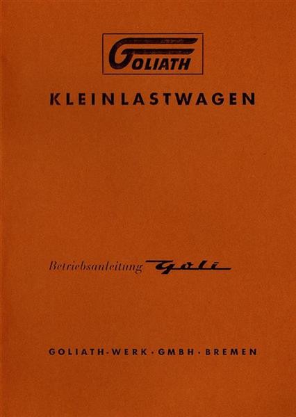 Goliath 3-Rad Kleinlastwagen Betriebsanleitung
