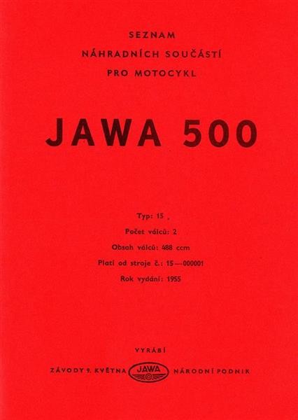 Jawa 500 Ersatzteilkatalog
