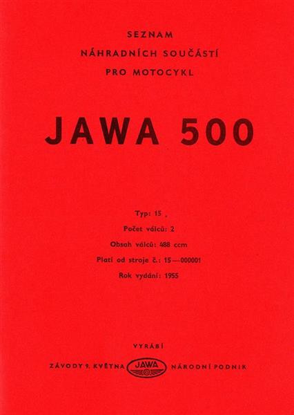 Jawa 500 Ersatzteilkatalog