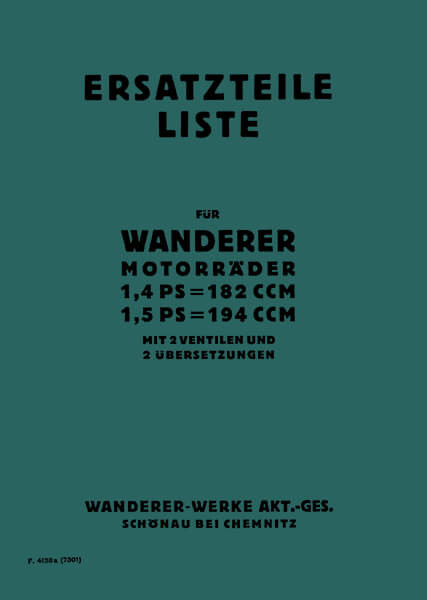 Wanderer Motorräder Ersatzteilkatalog