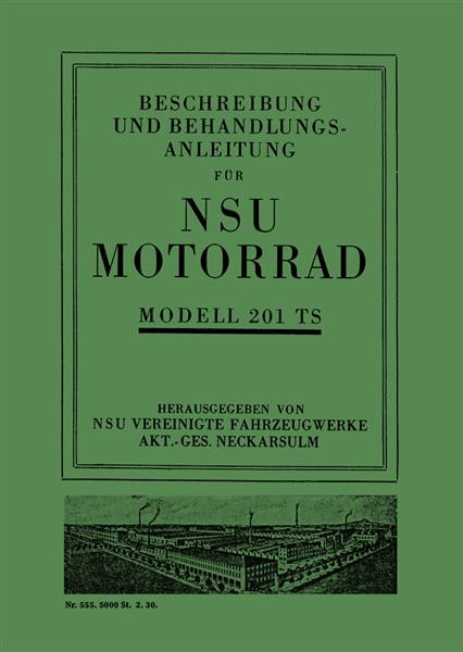 NSU 201TS Betriebsanleitung