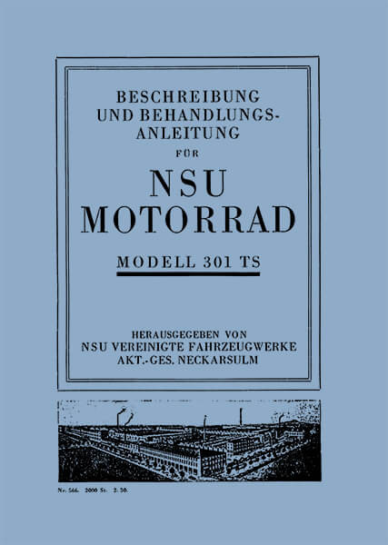 NSU 301TS Betriebsanleitung