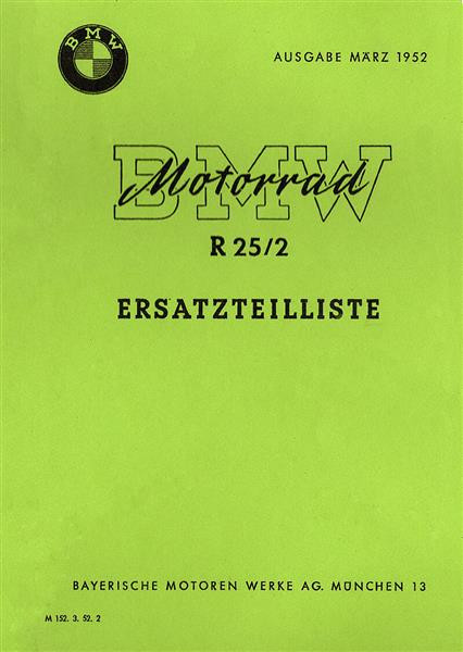 BMW R25/2 Ersatzteilkatalog