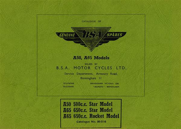 BSA A50 und A65 Star & Rocket Ersatzteilkatalog