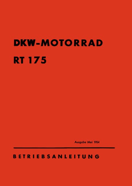 DKW RT175 Betriebsanleitung