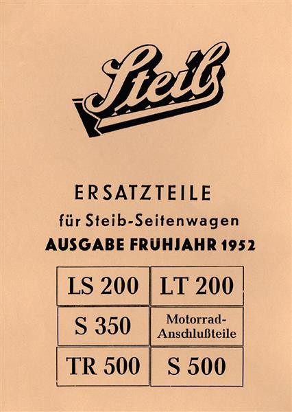 Steib Seitenwagen LS200 LT200 S350 TR500 S500 Ersatzteilkatalog