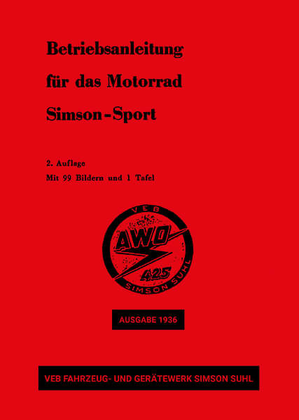 AWO 425 Simson Sport Betriebsanleitung