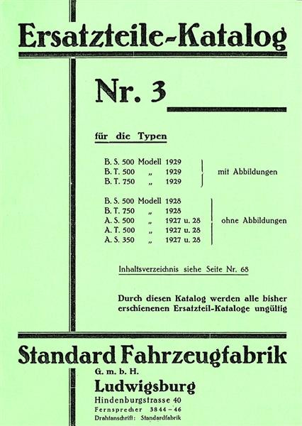 Standard 350 500 und 750 Ersatzteilkatalog