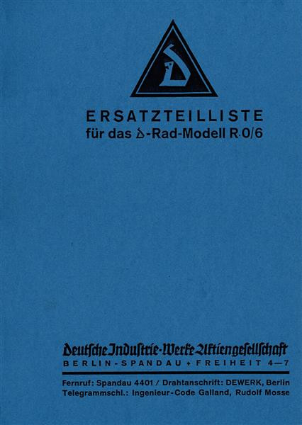 D-Rad R0/6 Ersatzteilkatalog